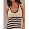 image:imageFloerns Womens Striped Sweater Dress Halter Sleeveless Knitted Beach Vacation Bodycon Long DressesBlack Multi
