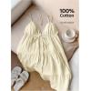 image:imageFloerns Womens Summer Dress Spaghetti Strap Tie Knot Front Tiered Flounce Ruffle Hem Beach Mini Dresses