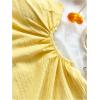 image:imageFloerns Womens Summer One Shoulder Mini Dress Cut Out Sleeveless Ruffle Beach DressesYellow