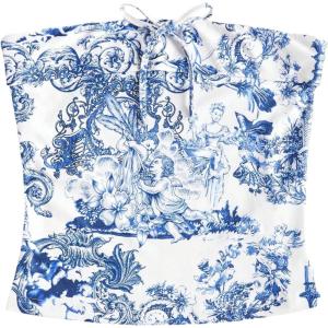 image:imageWomens Floral Print Lace Up Tube TopMulticolor