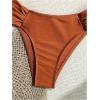image:imageFloerns Womens 2 Piece Bikini Sets High Waisted Ruched Swimsuit Cheeky Brazilian Bathing SuitCoffee Brown
