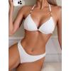 image:imageFloerns Womens 2 Piece Bikini Sets Push Up Halter Swimsuit Chain Bathing SuitWhite