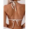 image:imageFloerns Womens 2 Piece Bikini Sets Push Up Halter Swimsuit Chain Bathing SuitWhite