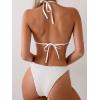 image:imageFloerns Womens 2 Piece Bikini Sets Push Up Halter Swimsuit Chain Bathing SuitWhite