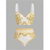 image:imageFloerns Womens 3 Piece Swimsuits Floral Print Bikini Sets with Beach Cover UpYellow