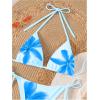 image:imageFloerns Womens Bikini Sets Floral Print Triangle Halter Swimsuit Tie Side 2 Piece Bathing SuitsBlue Floral