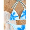 image:imageFloerns Womens Bikini Sets Floral Print Triangle Halter Swimsuit Tie Side 2 Piece Bathing SuitsBlue Floral