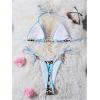 image:imageFloerns Womens Cheetah Print Bikini Sets Triangle Swimsuit Halter String Bathing SuitLight Blue