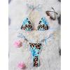image:imageFloerns Womens Cheetah Print Bikini Sets Triangle Swimsuit Halter String Bathing SuitLight Blue