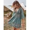 image:imageFloerns Womens Contrast Lace Plunging V Neck Bikini Cover Up Beach Dress Bathing SuitA Green
