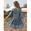 image:imageFloerns Womens Contrast Lace Plunging V Neck Bikini Cover Up Beach Dress Bathing SuitSky Blue