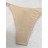 image:imageFloerns Womens Glitter Metallic Bikini Set Halter Tie Back High Cut 2 Piece Bathing SuitGold