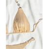 image:imageFloerns Womens Glitter Metallic Bikini Set Halter Tie Back High Cut 2 Piece Bathing SuitGold