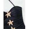 image:imageFloerns Womens Halter One Piece Swimsuit Starfish Cut Out Ruched Bathing SuitsBlack