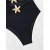 image:imageFloerns Womens Halter One Piece Swimsuit Starfish Cut Out Ruched Bathing SuitsBlack