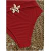 image:imageFloerns Womens Halter One Piece Swimsuit Starfish Cut Out Ruched Bathing SuitsRed