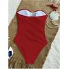 image:imageFloerns Womens Halter One Piece Swimsuit Starfish Cut Out Ruched Bathing SuitsRed
