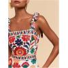 image:imageFloerns Womens One Piece Swimsuit Floral Bow Tie Shoulder Tummy Control Bathing SuitWhite Multi