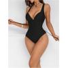 image:imageFloerns Womens One Piece Swimsuit Push Up Lace Up Tummy Control Slimming Bathing SuitBlack