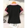 image:imageFloerns Womens Y2k Number Jersey T Shirts Short Sleeve V Neck Slim Fit Street Graphic TeesBlack