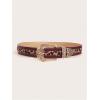image:imageFloerns Leopard Print Belts for Women Faux Leather Y2K Belts with Carved Metal BuckleWine Red
