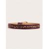 image:imageFloerns Leopard Print Belts for Women Faux Leather Y2K Belts with Carved Metal BuckleWine Red