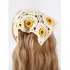 image:imageFloerns Womens Accessories Floral Hair Scarf Crochet Kerchief Vintage HeadbandsYellow