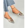 image:imageFloerns Womens Cut Out Closed Pointed Toe Backless Flat Mules Slip on Loafer ShoesGold