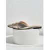 image:imageFloerns Womens Cut Out Closed Pointed Toe Backless Flat Mules Slip on Loafer ShoesGold