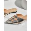 image:imageFloerns Womens Cut Out Closed Pointed Toe Backless Flat Mules Slip on Loafer ShoesGold