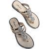 image:imageFloerns Womens Flat Sandals Flip Flop Sandals Summer Slip on Dressy Thong SandalGold