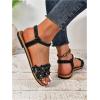 image:imageFloerns Womens Floral Elastic Ankle Straps Slipper Summer Beach Flat SandalsBlack