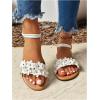 image:imageFloerns Womens Floral Elastic Ankle Straps Slipper Summer Beach Flat SandalsWhite