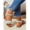 image:imageFloerns Womens Floral Elastic Ankle Straps Slipper Summer Beach Flat SandalsWhite