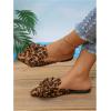 image:imageFloerns Womens Leopard Closed Toe Sandals Bow Pointed Toe Dressy Cheetah MulesBrown