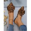 image:imageFloerns Womens Leopard Closed Toe Sandals Bow Pointed Toe Dressy Cheetah MulesBrown