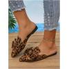 image:imageFloerns Womens Leopard Closed Toe Sandals Bow Pointed Toe Dressy Cheetah MulesBrown