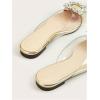 image:imageFloerns Womens Rhinestone Transparent Closed Pointed Toe Backless Mules FlatGold