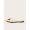 image:imageFloerns Womens Rhinestone Transparent Closed Pointed Toe Backless Mules FlatGold