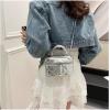 image:imageFloerns Womens Square Mini Bucket Quilted Crossbody Hobo Bag Satchel Purse with Chain StrapSilver