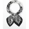 image:imageFloerns Womens Vintage Silk Bandana Paisley Print Headscarf Boho Square Hair ScarfBlack White Geo