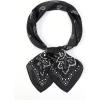 image:imageFloerns Womens Vintage Silk Bandana Paisley Print Headscarf Boho Square Hair ScarfWhite Black Ink