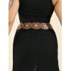image:imageFloerns Womens Western Style Chunky Belt Wide Disco Belt Circle Y2k BeltsBrown
