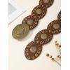 image:imageFloerns Womens Western Style Chunky Belt Wide Disco Belt Circle Y2k BeltsBrown