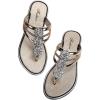 image:imageFloerns Womens Flat Sandals Flip Flop Sandals Summer Slip on Dressy Thong SandalGold