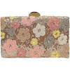 image:imageFloerns Womens Flower Sequin Clutch Purse Crossbody Bag Retro Chain Evening HandbagCoral Pink
