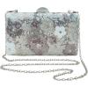 image:imageFloerns Womens Flower Sequin Clutch Purse Crossbody Bag Retro Chain Evening HandbagSilver