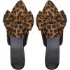 image:imageFloerns Womens Leopard Closed Toe Sandals Bow Pointed Toe Dressy Cheetah MulesBrown