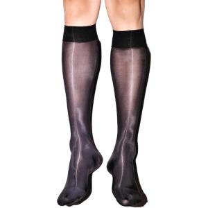 image:imageFloerns Mens Thin Dress Sock Reflective Formal Business Long StockingsBlack