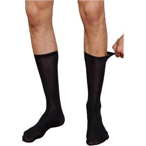 image:imageFloerns Mens Thin Dress Sock Reflective Formal Business Long StockingsBlack Ink